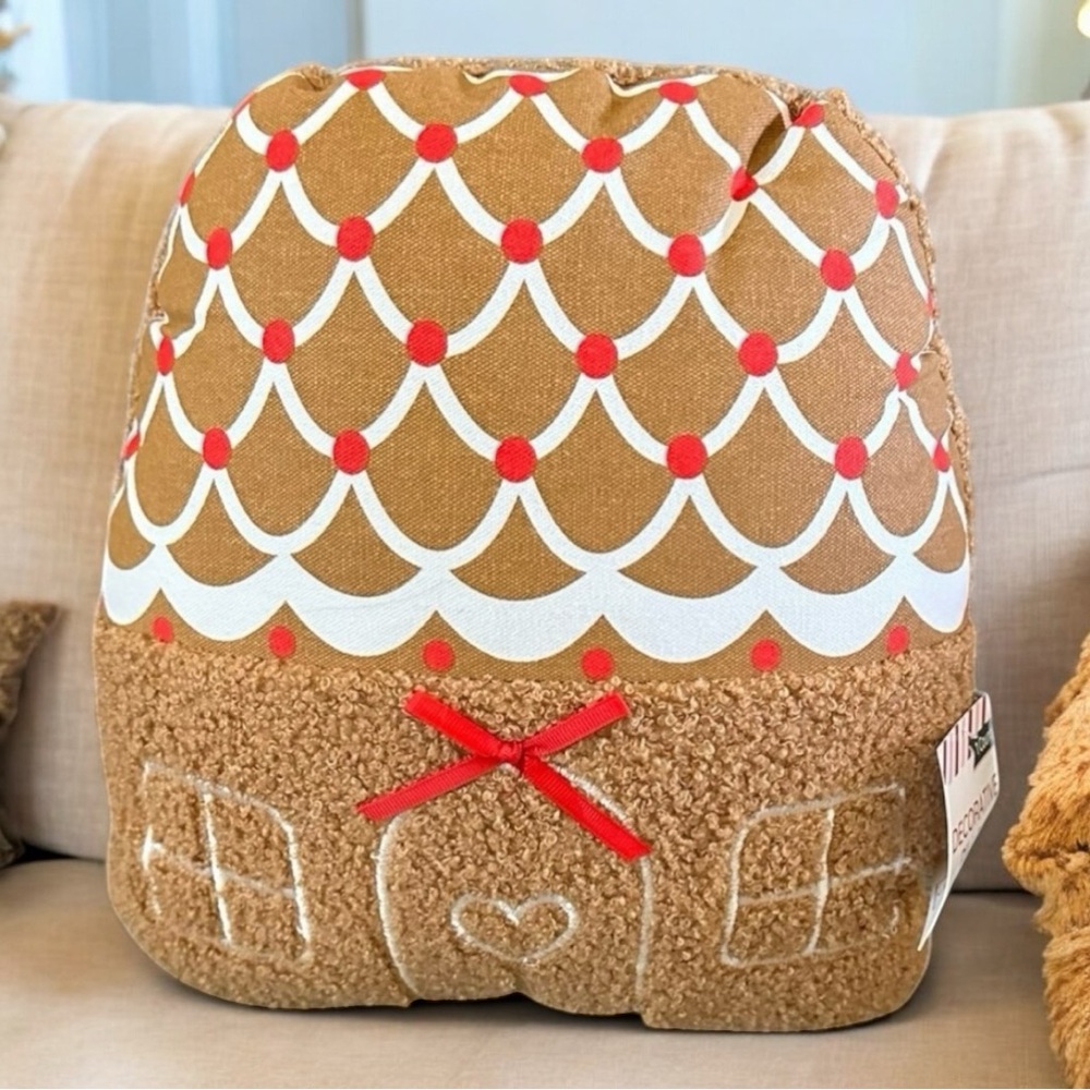 Target Gingerbread House Holiday Sherpa Soft Throw Pillow